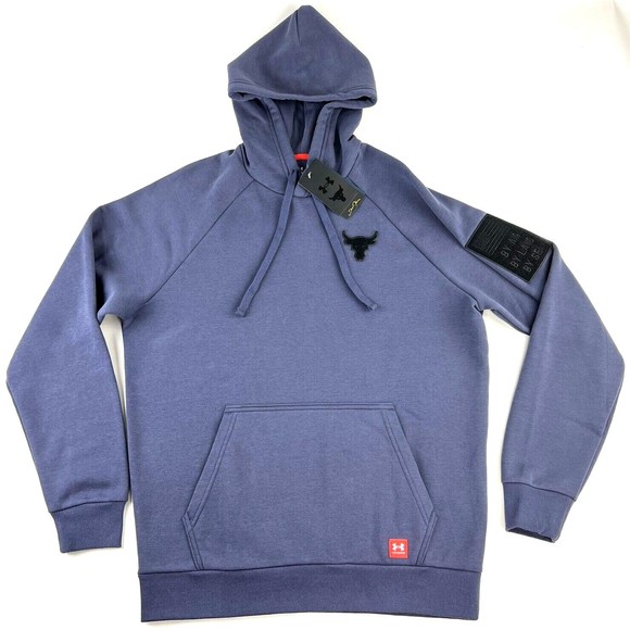 New Under Armour Project Rock Veterans Day Hoodie Navy 1373582 Mens M - Picture 2 of 10